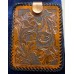 Handmade Leather Small Tablet or I Pad Case with Floral Design.